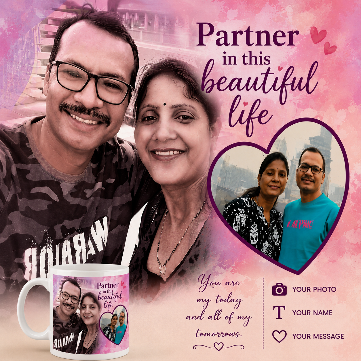 Personalized Couple Photo Mug – Custom Love Gift