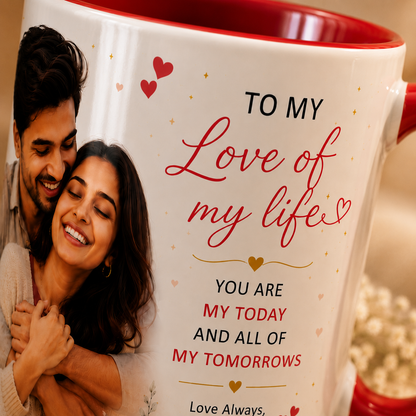 Personalized Couple Photo Mug – Red Inside Custom Love Gift