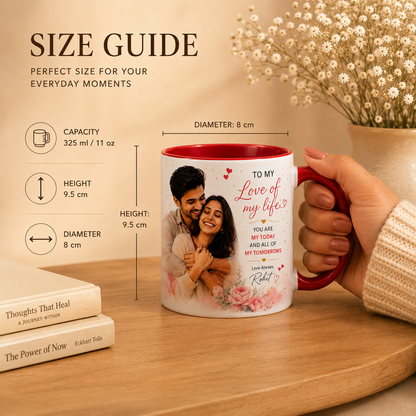 Personalized Couple Photo Mug – Red Inside Custom Love Gift