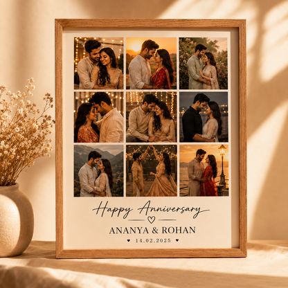 Personalized First Anniversary Photo Frame – Custom Memory Gift