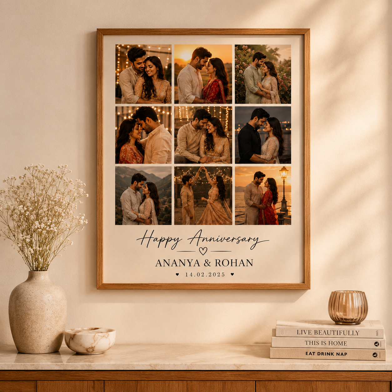 Personalized First Anniversary Photo Frame – Custom Memory Gift