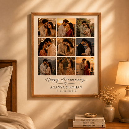 Personalized First Anniversary Photo Frame – Custom Memory Gift