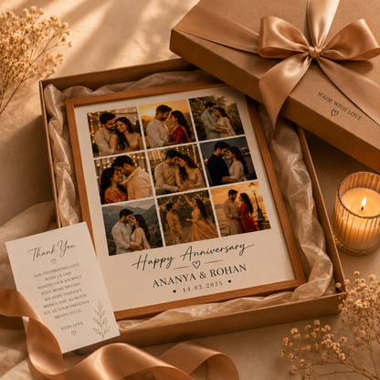 Personalized First Anniversary Photo Frame – Custom Memory Gift