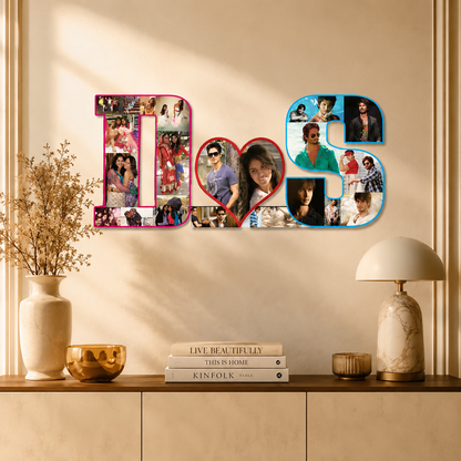 Personalized Initial Heart Photo Frame | Custom Couple Gift