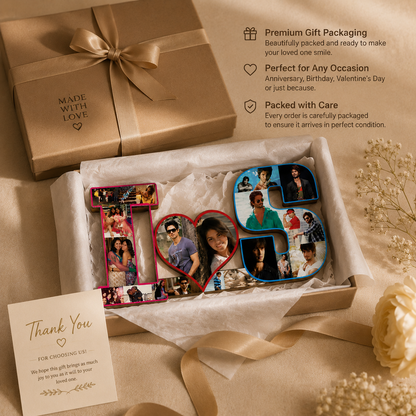 Personalized Initial Heart Photo Frame | Custom Couple Gift