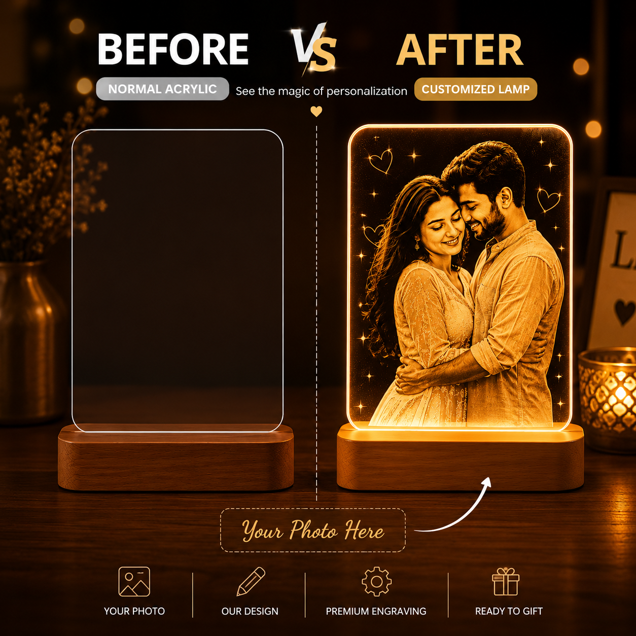 Personalized LED Photo Lamp – Light Up Your Memories