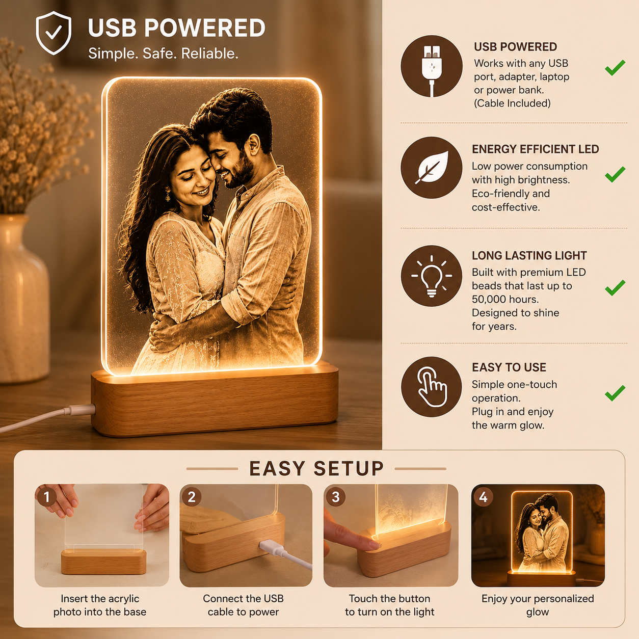 Personalized LED Photo Lamp – Light Up Your Memories