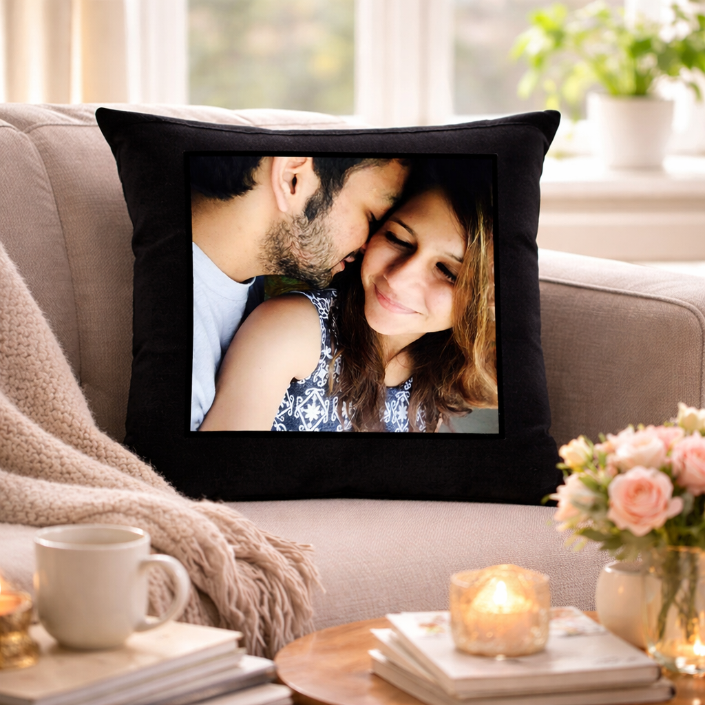 Personalized Photo Cushion | Custom Printed Pillow Gift - Couple