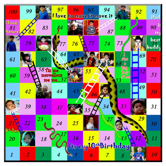 Personalized Snakes & Ladders - 10th Birthday
