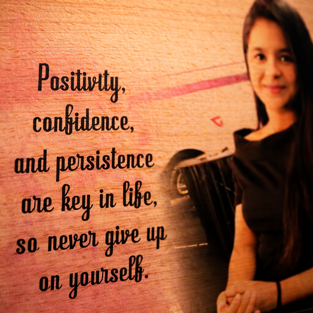 Personalized Motivational Photo Print Wooden Plaque with Quote - 5x4 inches